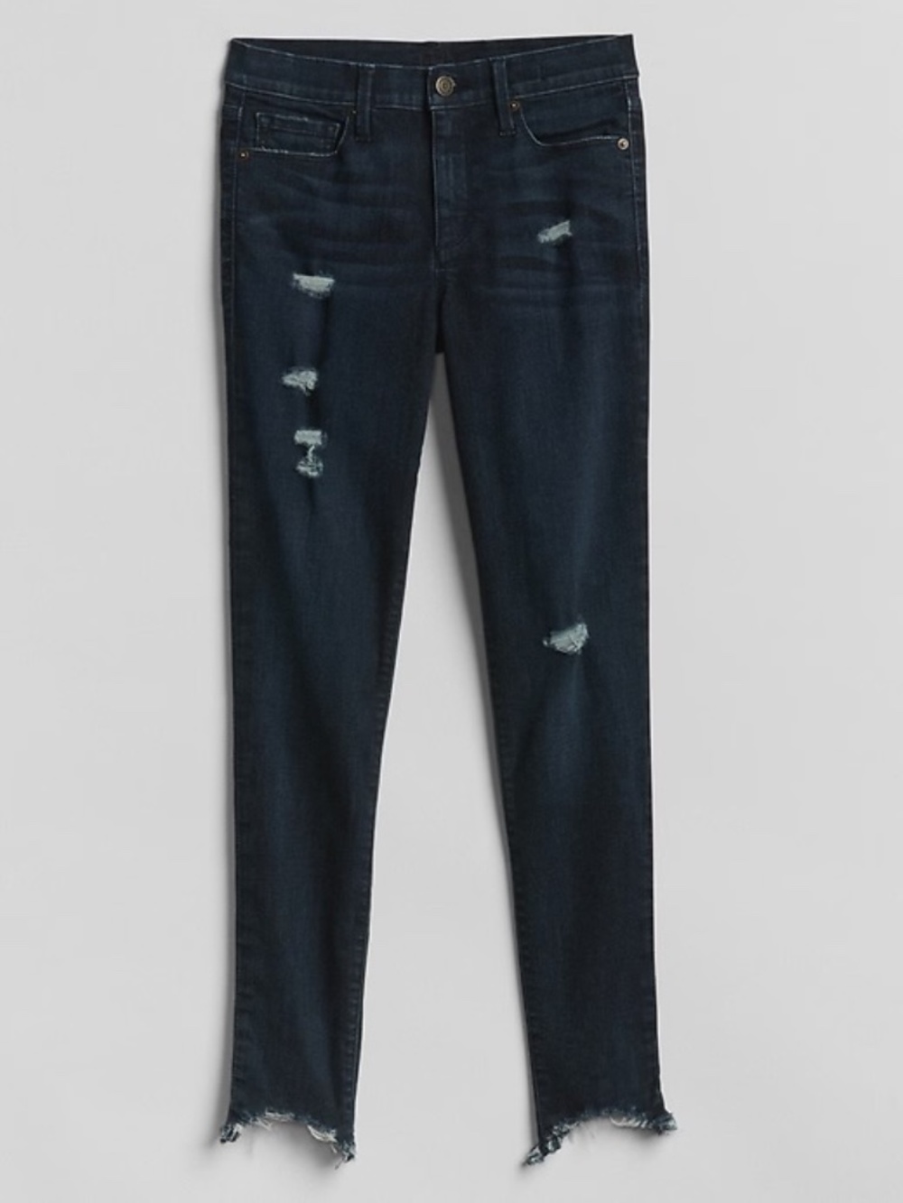 GAP Stretch Mid Rise Favorite Ankle Destructed Denim Jegging